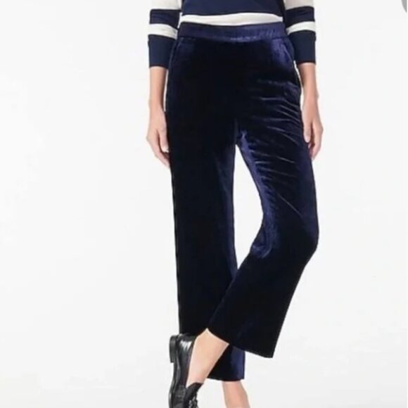 J. Crew Navy Velvet Pull On Women's Pants Size XS - Picture 1 of 9